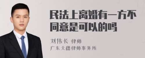 民法上离婚有一方不同意是可以的吗