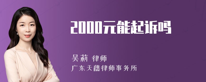 2000元能起诉吗