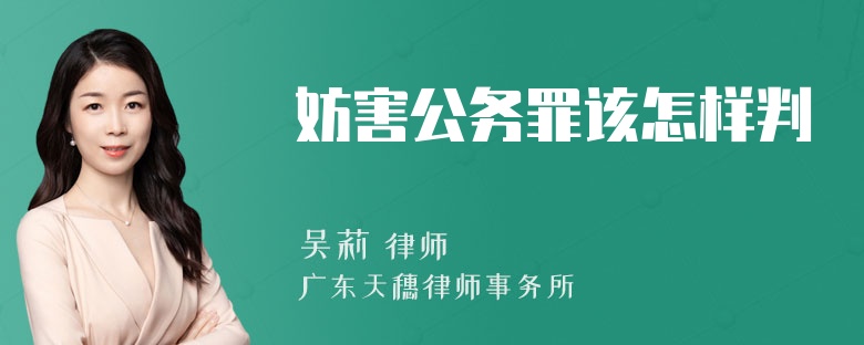 妨害公务罪该怎样判