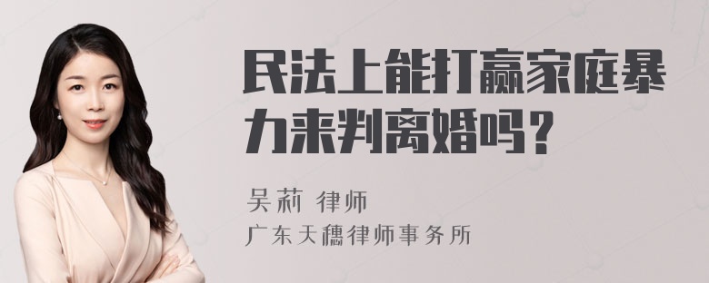 民法上能打赢家庭暴力来判离婚吗？