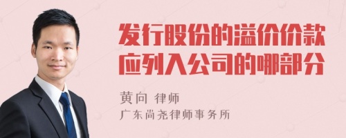 发行股份的溢价价款应列入公司的哪部分