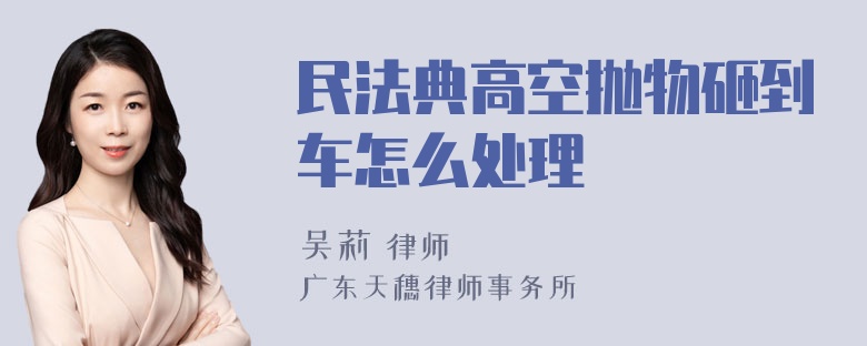 民法典高空抛物砸到车怎么处理