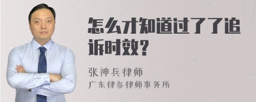 怎么才知道过了了追诉时效？