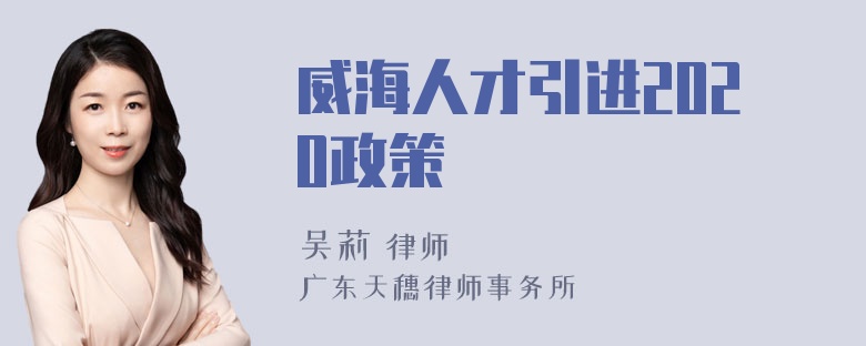 威海人才引进2020政策