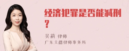 经济犯罪是否能减刑？