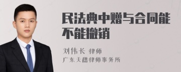 民法典中赠与合同能不能撤销