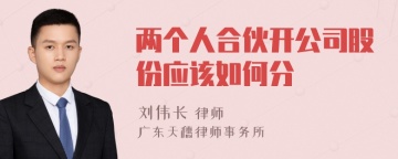 两个人合伙开公司股份应该如何分