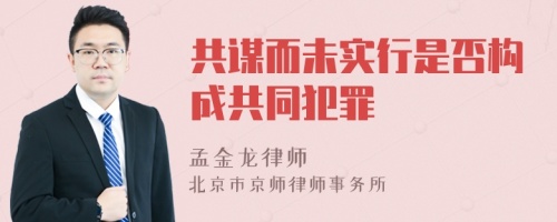 共谋而未实行是否构成共同犯罪