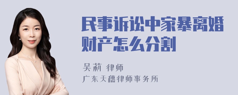 民事诉讼中家暴离婚财产怎么分割