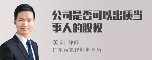 公司是否可以出质当事人的股权