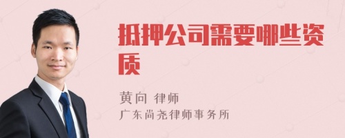 抵押公司需要哪些资质