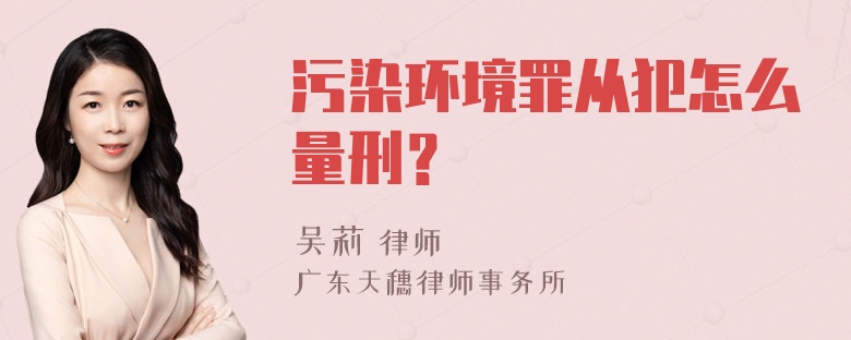 污染环境罪从犯怎么量刑？