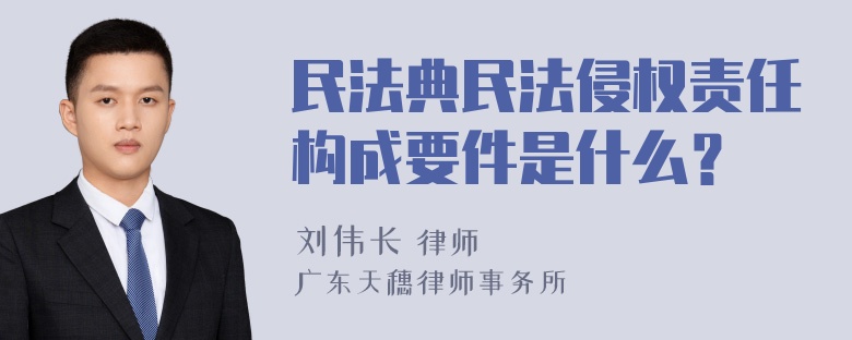 民法典民法侵权责任构成要件是什么？