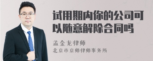 试用期内你的公司可以随意解除合同吗