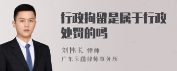 行政拘留是属于行政处罚的吗