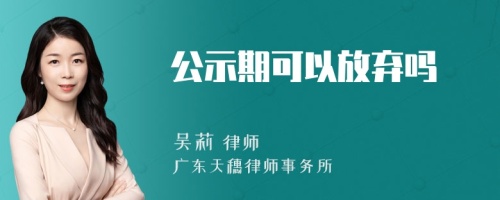 公示期可以放弃吗