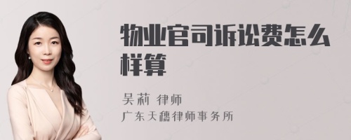 物业官司诉讼费怎么样算