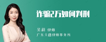 诈骗2万如何判刑