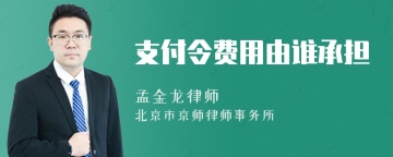 支付令费用由谁承担