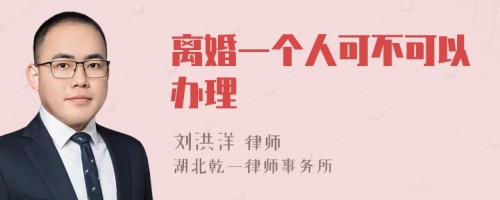 离婚一个人可不可以办理