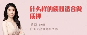 什么样的债权适合做质押