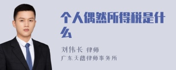 个人偶然所得税是什么