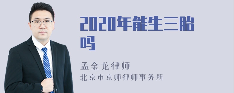 2020年能生三胎吗