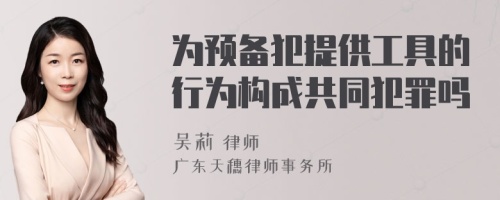 为预备犯提供工具的行为构成共同犯罪吗