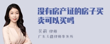 没有房产证的房子买卖可以买吗