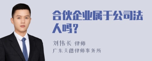 合伙企业属于公司法人吗？