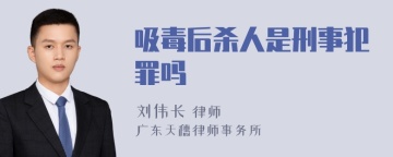 吸毒后杀人是刑事犯罪吗