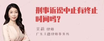 刑事诉讼中止有终止时间吗？