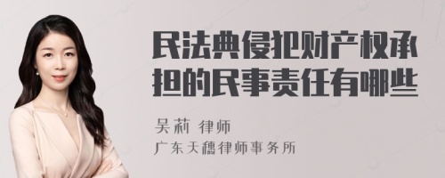 民法典侵犯财产权承担的民事责任有哪些