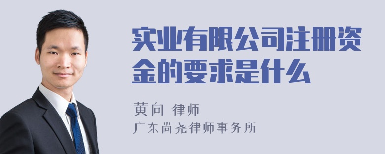 实业有限公司注册资金的要求是什么