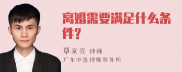 离婚需要满足什么条件?