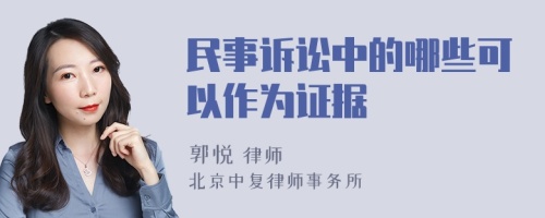 民事诉讼中的哪些可以作为证据