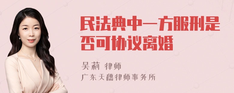 民法典中一方服刑是否可协议离婚