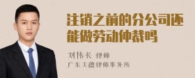 注销之前的分公司还能做劳动仲裁吗