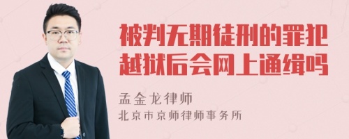 被判无期徒刑的罪犯越狱后会网上通缉吗