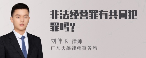 非法经营罪有共同犯罪吗？