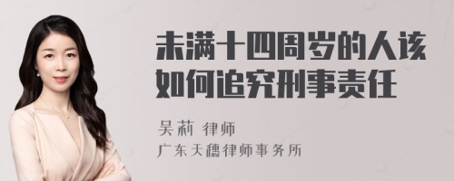 未满十四周岁的人该如何追究刑事责任