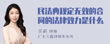 民法典规定无效的合同的法律效力是什么