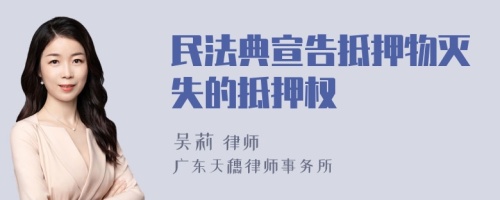 民法典宣告抵押物灭失的抵押权