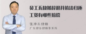 员工无故被辞退并依法归还工资有哪些赔偿