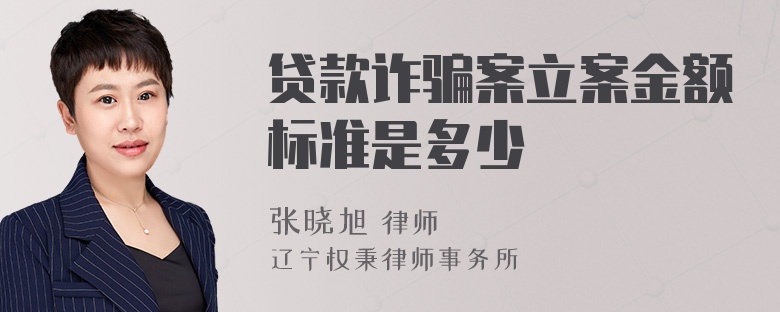 贷款诈骗案立案金额标准是多少