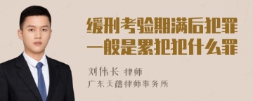 缓刑考验期满后犯罪一般是累犯犯什么罪