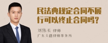 民法典规定合同不履行可以终止合同吗？