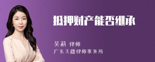 抵押财产能否继承