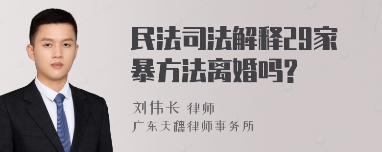 民法司法解释29家暴方法离婚吗?