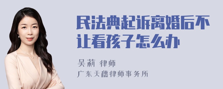 民法典起诉离婚后不让看孩子怎么办